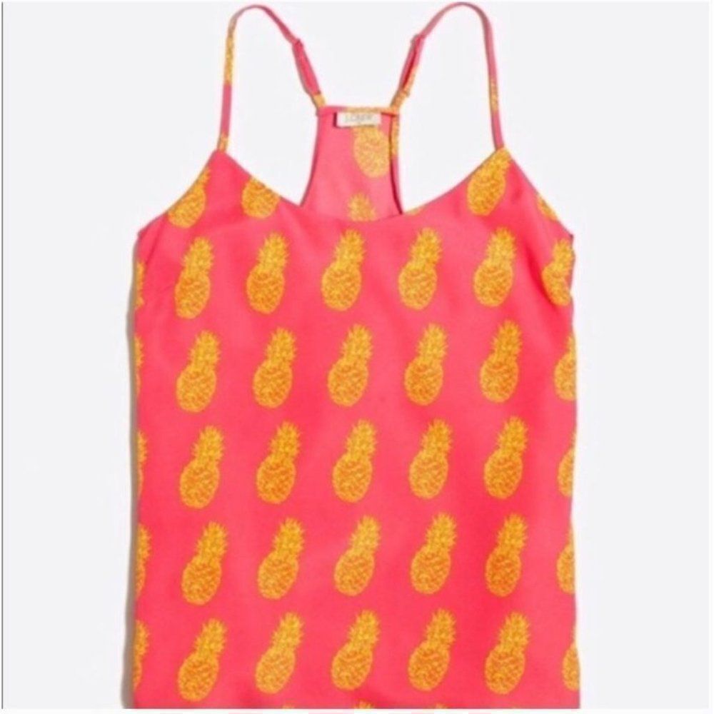 J. Crew Factory Pineapple Racerback Cami, NWOT, size 6, style 58920, adjustable